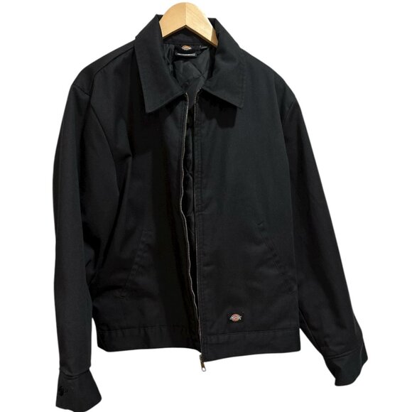 Dickies Eisenhower Quilted Lined  Adjustable Waist Tab Jacket Men’s Large Black - Picture 1 of 14